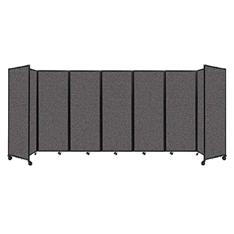 [19'6"x7'6"] VERSARE Room Divider 360 Charcoal Gray Fabric Panels With Wall Mount (HBG87164)-HBG