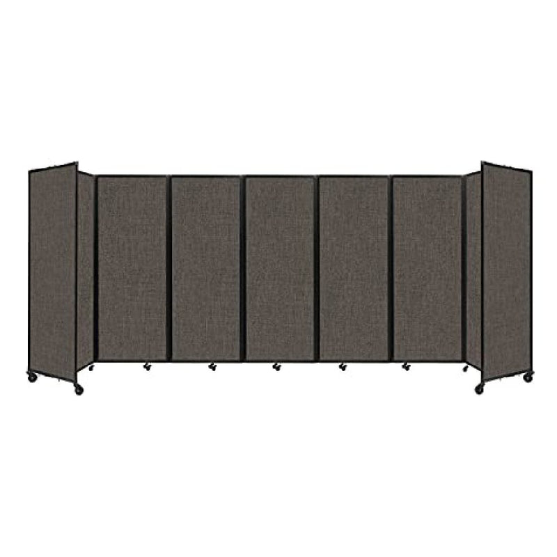 [19'6"x7'6"] VERSARE Room Divider 360 Contemporary Mocha Fabric Foldable Panels (HBG19584)-HBG