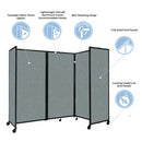 [19'6"x7'6"] VERSARE Room Divider 360 Portable Panel Slate Fabric (HBG48271)-HBG