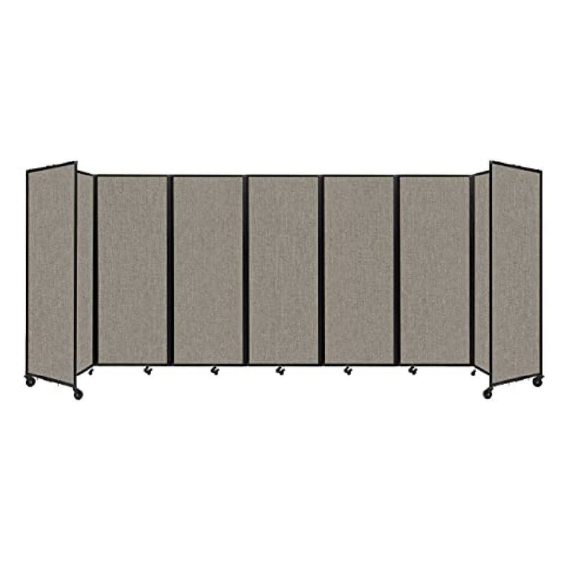 [19'6"x7'6"] VERSARE Room Divider 360 Warm Pebble Fabric Panels With Aluminum Frame (HBG49352)-HBG