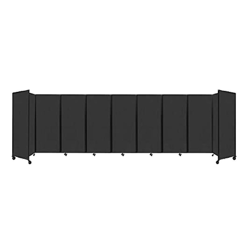 [25'x 6'10"] VERSARE Room Divider 360 Versatile Black Fabric Panels With Wall Mount (HBG98463)-HBG