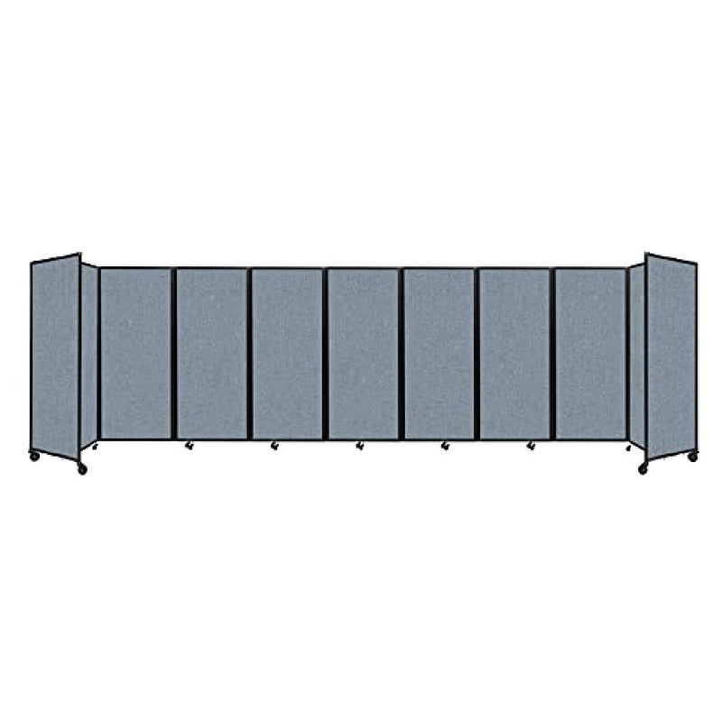 [25'x6'10"] VERSARE Room Divider 360 Powder Blue Fabric Panels With Wall Mount (HBG13659)-HBG