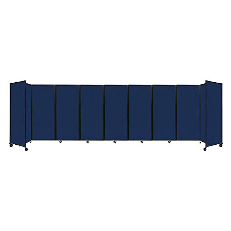 [25'x6'10"] VERSARE Room Divider 360 Versatile Navy Blue Fabric Foldable Panels With Casters (HBG42869)-HBG