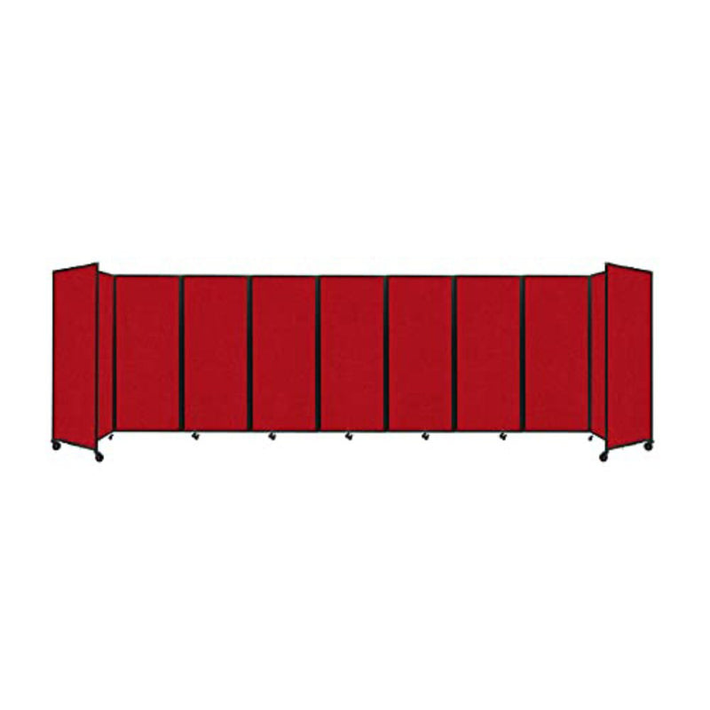 [25'x6'10"] VERSARE Room Divider 360 Versatile Red Fabric Foldable Panels With Casters (HBG42568)-HBG