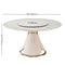 8-Seater Sintered Stone Dining Table With Turntable And Elegant Wood/Metal Base, 59" (HBG17835)