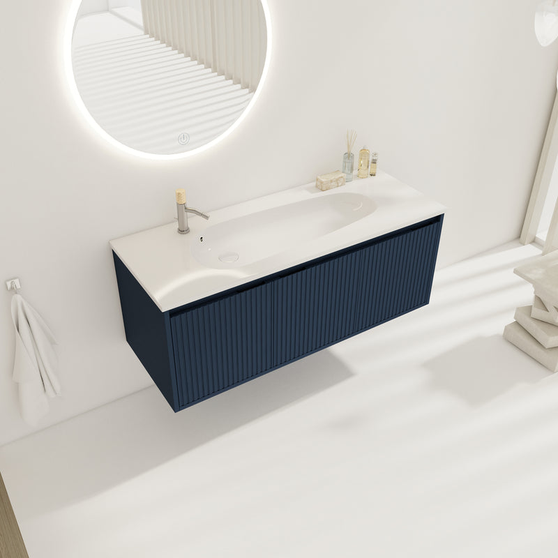 Modern 48" Floating Bathroom Vanity With Elegant Drop-Shaped Resin Sink (HBG35746)