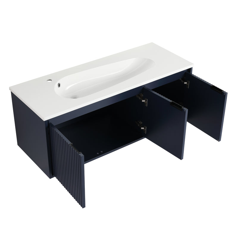 Modern 48" Floating Bathroom Vanity With Elegant Drop-Shaped Resin Sink (HBG35746)