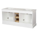 72" White Bathroom Vanity With Carrara Marble Countertop And Ceramic Sink (HBG90537)-HBG