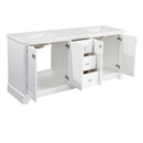 72" White Bathroom Vanity With Carrara Marble Countertop And Ceramic Sink (HBG90537)-HBG