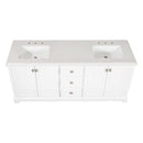 72" White Bathroom Vanity With Carrara Marble Countertop And Ceramic Sink (HBG90537)-HBG