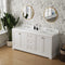 72" White Bathroom Vanity With Carrara Marble Countertop And Ceramic Sink (HBG90537)-HBG