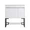 Sleek White Bathroom Vanity Cabinet With Shelf, 30" (HBG74317)