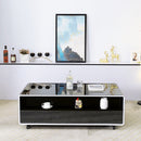 Multifunctional Smart Black Coffee Table Fridge With Tempered Glass & Storage (HBG26842)