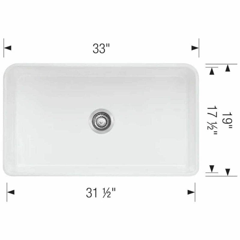 Blanco Cerana 33" White Fireclay Single Bowl Kitchen Sink [525012] (HBG91542) - HBG