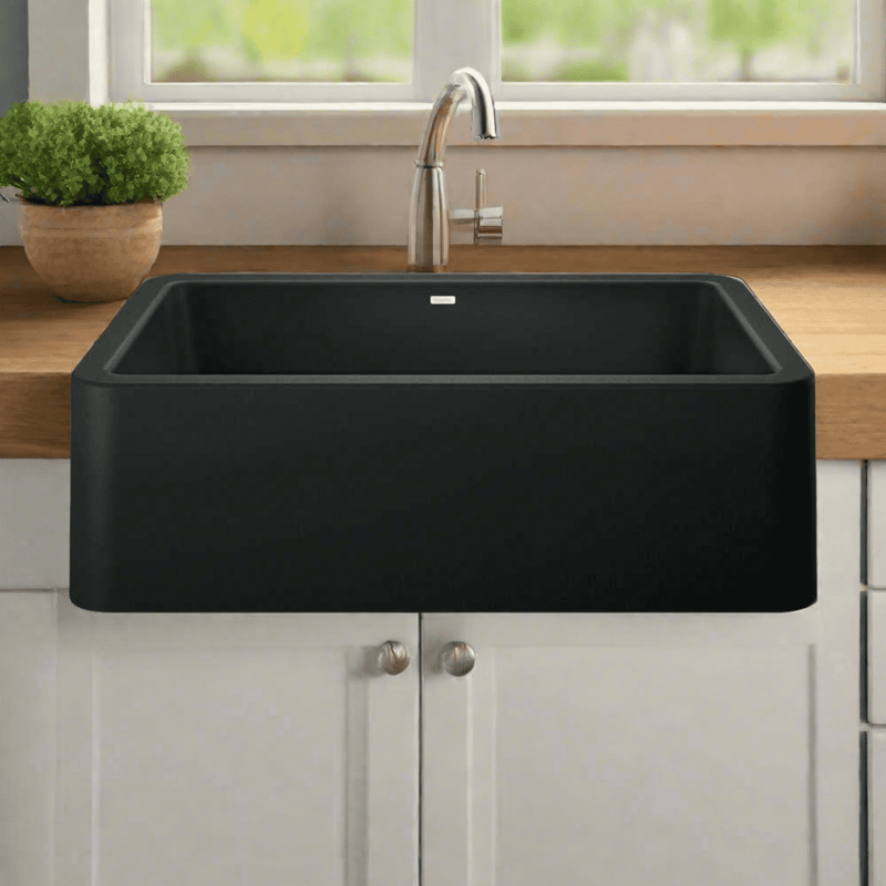 BLANCO Ikon Coal Black 33" Apron Single Bowl Farmhouse Sink [402575] (HBG63859) - HBG