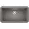  BLANCO Ikon Metallic Gray 33" Apron Single Bowl Farmhouse Sink [401900] (HBG85297)-HBG