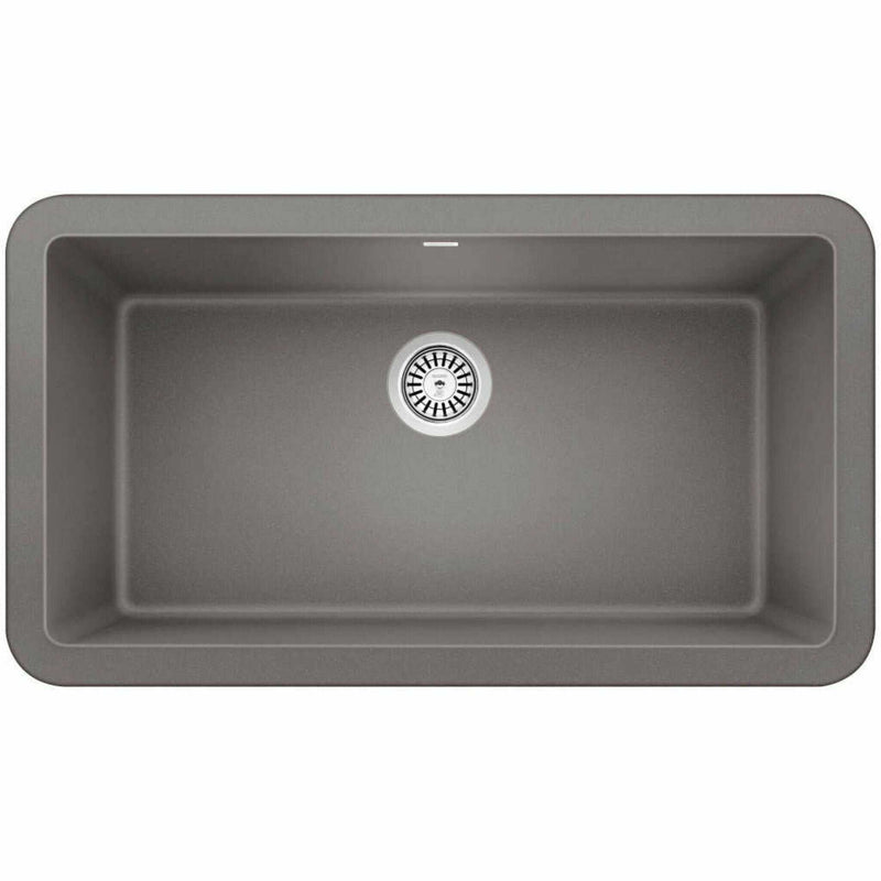  BLANCO Ikon Metallic Gray 33" Apron Single Bowl Farmhouse Sink [401900] (HBG85297)-HBG