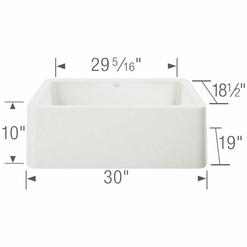 BLANCO Ikon White 30" Apron Single Bowl Farmhouse Sink [401734] (HBG78410)-HBG