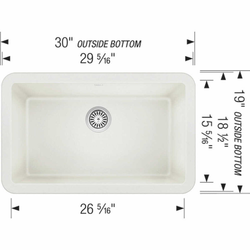 BLANCO Ikon White 30" Apron Single Bowl Farmhouse Sink [401734] (HBG78410)-HBG