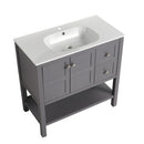 Sleek Rock Gray Bathroom Vanity With Gel Basin, 36" (HBG21498)