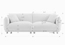 Premium Plush Bread-Shaped Sofa With Pillows And Anti-Skid Metal Feet (HBG78613)