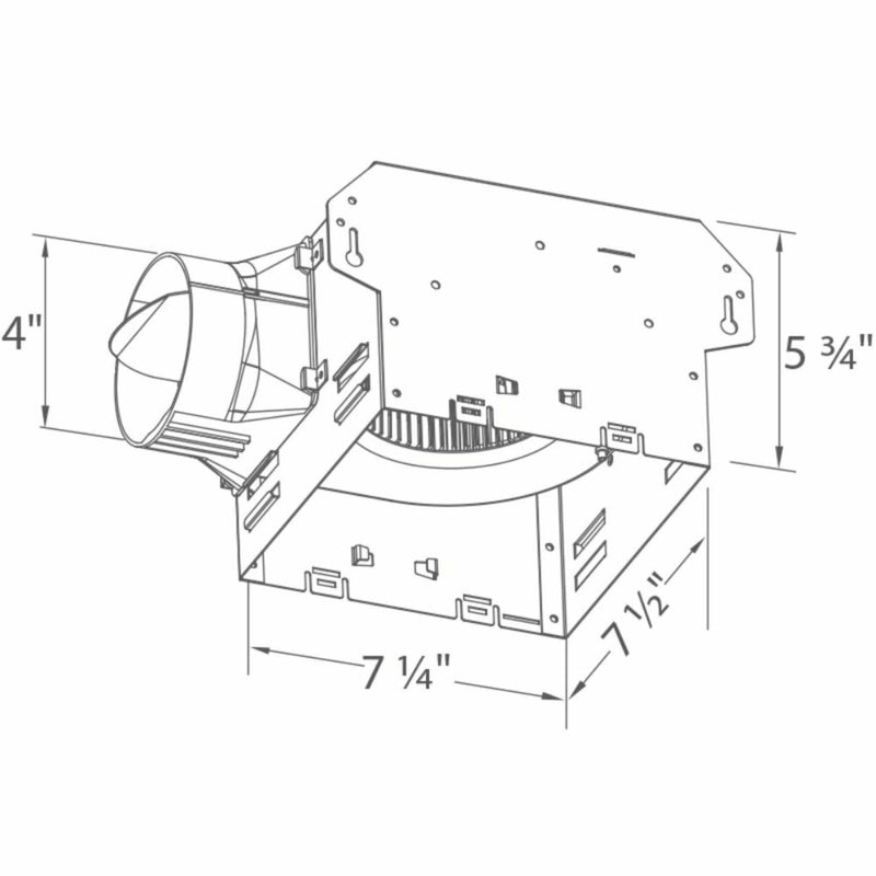 DELTABREEZ Dimmable LED Ultra Quiet 0.78 Sones 50 CFM Single Speed Exhaust Fan [ITG50LED] (HBG86291)-HBG