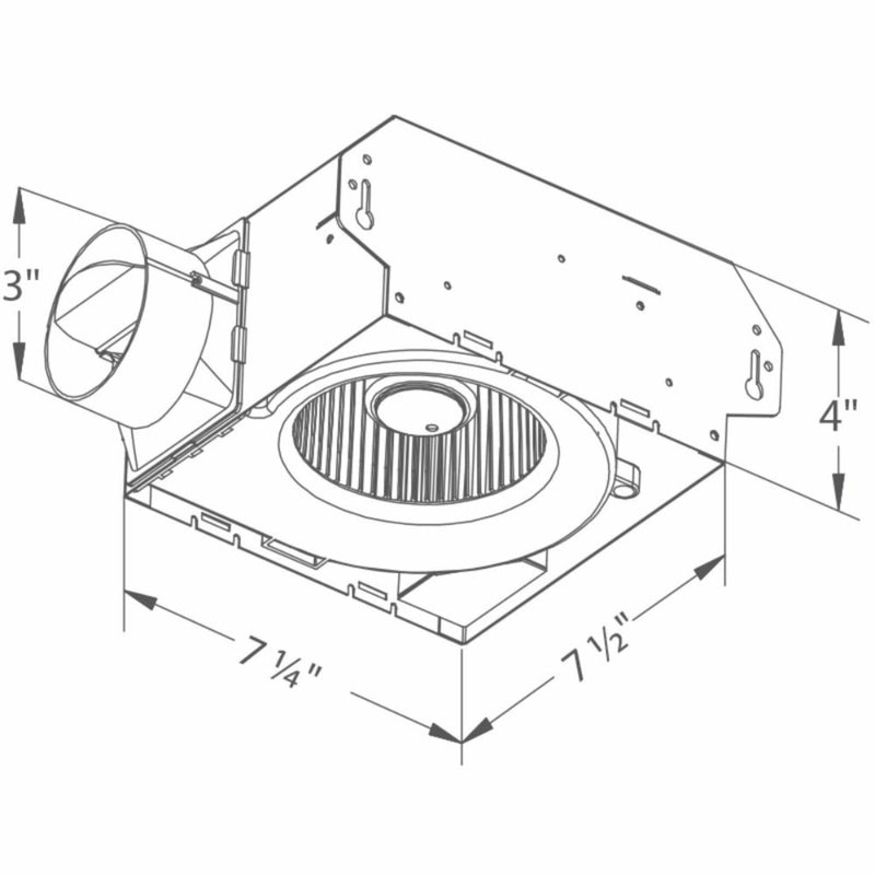 DELTABREEZ Slim Energy Efficient White Steel Vent Fan With LED Light [SLM50] (HBG48291)-HBG