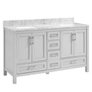 Double Bathroom Vanity Set With Carrara Marble Top 60" (HBG78159)-HBG