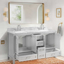 Double Bathroom Vanity Set With Carrara Marble Top 60" (HBG78159)-HBG