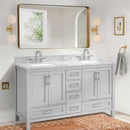 Double Bathroom Vanity Set With Carrara Marble Top 60" (HBG78159)-HBG