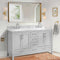 Double Bathroom Vanity Set With Carrara Marble Top 60" (HBG78159)-HBG