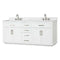 Elegant White 80" Freestanding  Bathroom Vanity Cabinet With Power Station Box (HBG53209)-HBG