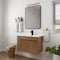 Elegant White Ceramic Basin Bathroom Vanity With Adjustable Open Shelf, 30" (HBG34631) - HBG