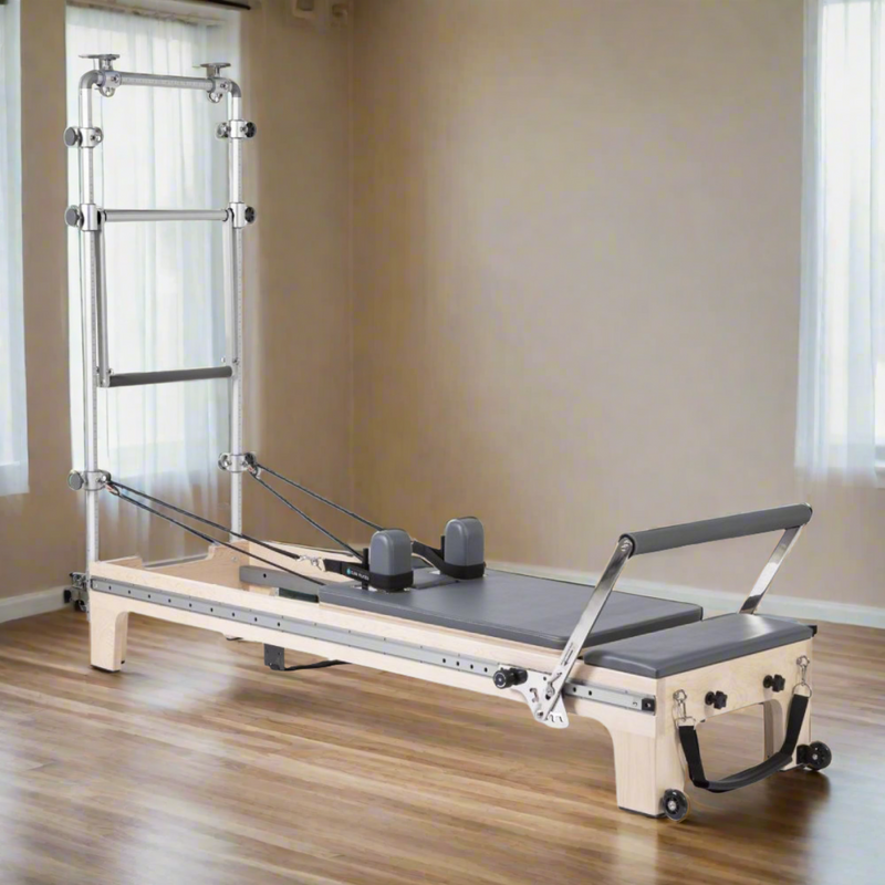 ELINA PILATES Professional Reformer Master Instructor Tower With Adjustable Pulleys And Ultra Quiet Trolley (HBG21934) - HBG