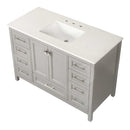 Fully Assembled Vanity With Carrara Marble Countertop And Cabinets, 48" (HBG91547)-HBG