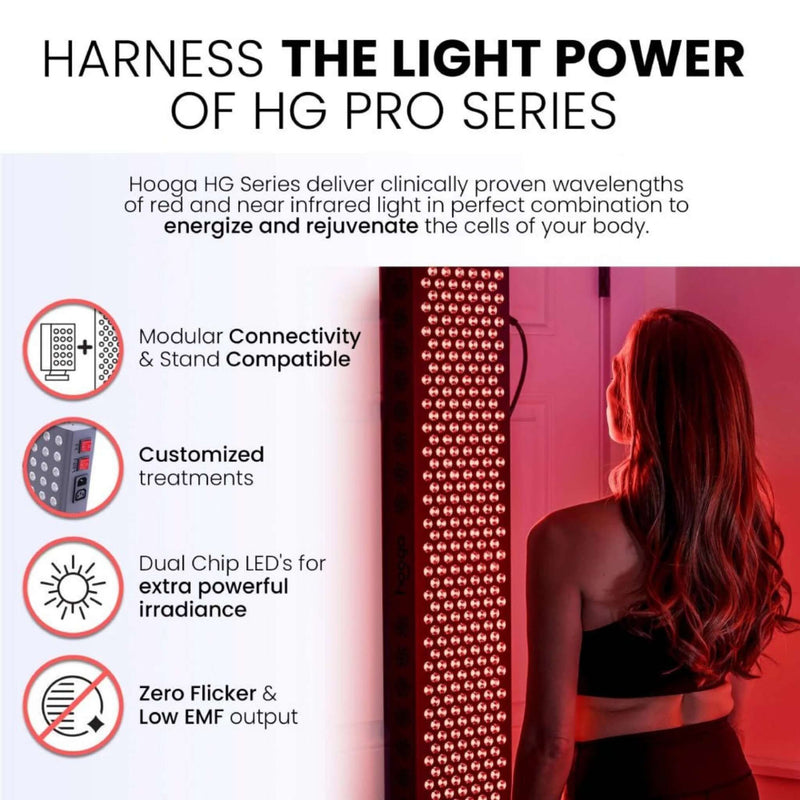 HOOGA PRO1500 Pro Grade Full Body Light Therapy Panel With Flicker Free LEDs, 1500W (HBG59243) - HBG