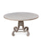 LOVECUP Round Foyer Dining Table With Natural White Finish And Ornate Pedestal Base, 54" (HBG36525) - HBG