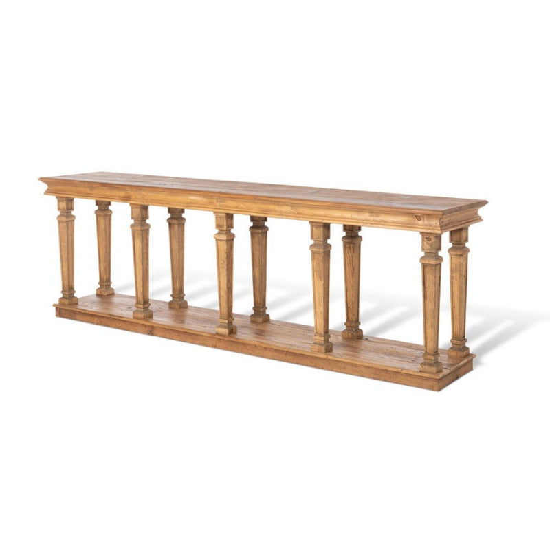 LOVECUP Wood Console Handcrafted Artisan Piece W/ Storage Shelf, 98" (HBG90123) - HBG