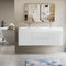 Modern White Floating Bathroom Storage Vanity Cabinet With Double Resin Top Basin 60" (HBG12851)-HBG