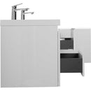 Modern White Floating Bathroom Storage Vanity Cabinet With Double Resin Top Basin 60" (HBG12851)-HBG