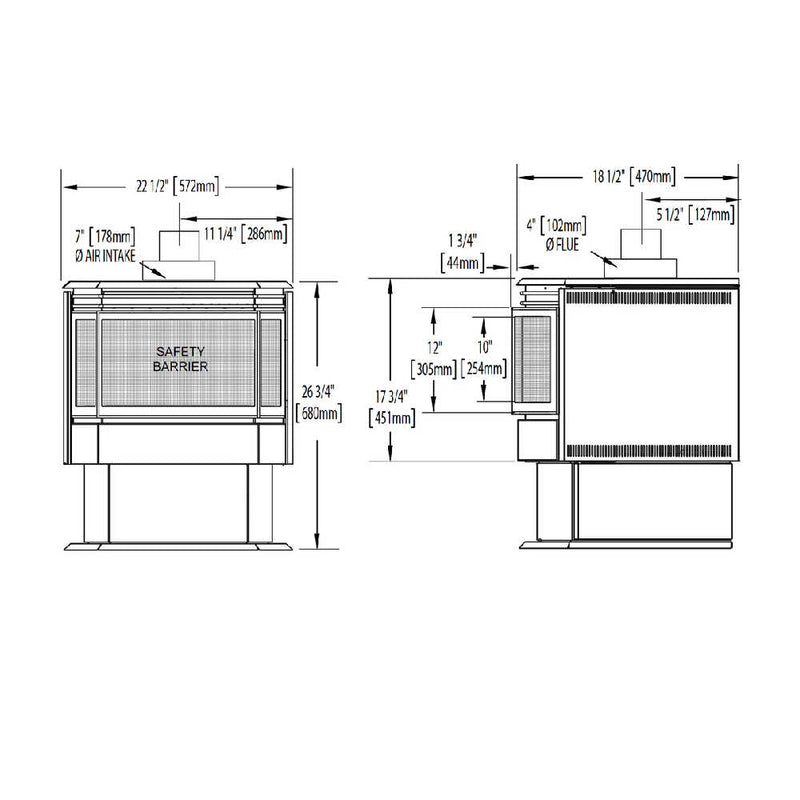 NAPOLEON HALIBURTON Direct Vent Millivolt Ignition Compact Gas Stove [GDS28-1NSB] - HBG