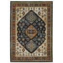 ORIENTAL WEAVERS Aberdeen 005W1 Blue Medallion Polyester Indoor Area Rug (HBG89013)-HBG