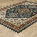 ORIENTAL WEAVERS Aberdeen 005W1 Blue Medallion Polyester Indoor Area Rug (HBG89013)-HBG