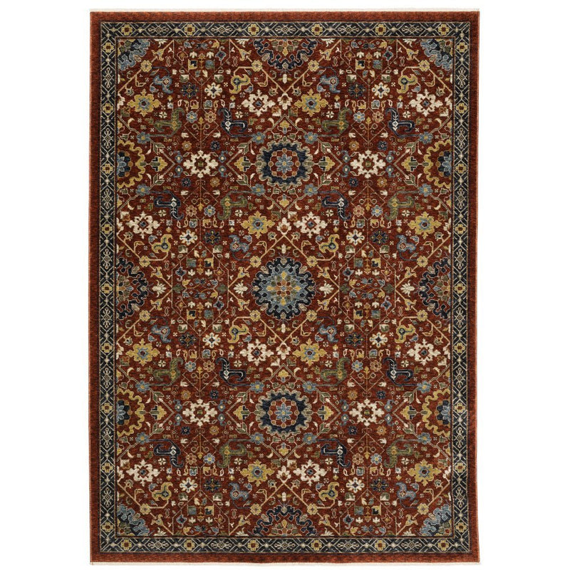 ORIENTAL WEAVERS Aberdeen 006R1 Red Floral Polyester Indoor Area Rectangle Rug (HBG98125)-HBG