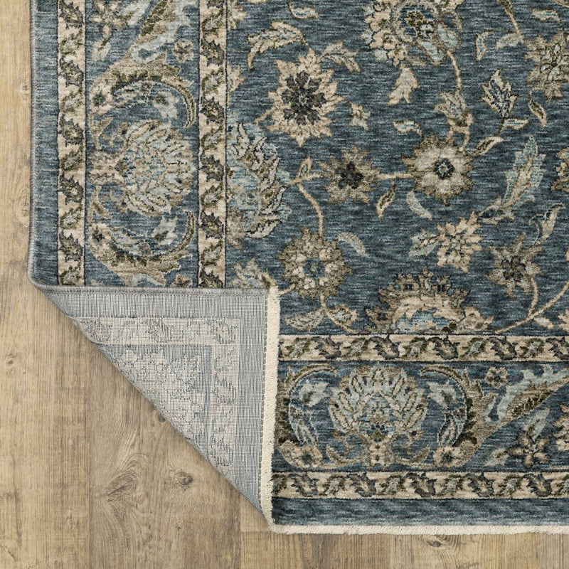 ORIENTAL WEAVERS Aberdeen 070H1 Blue And Beige Persian Polyester Indoor Area Rectangle Floral Rug Side View