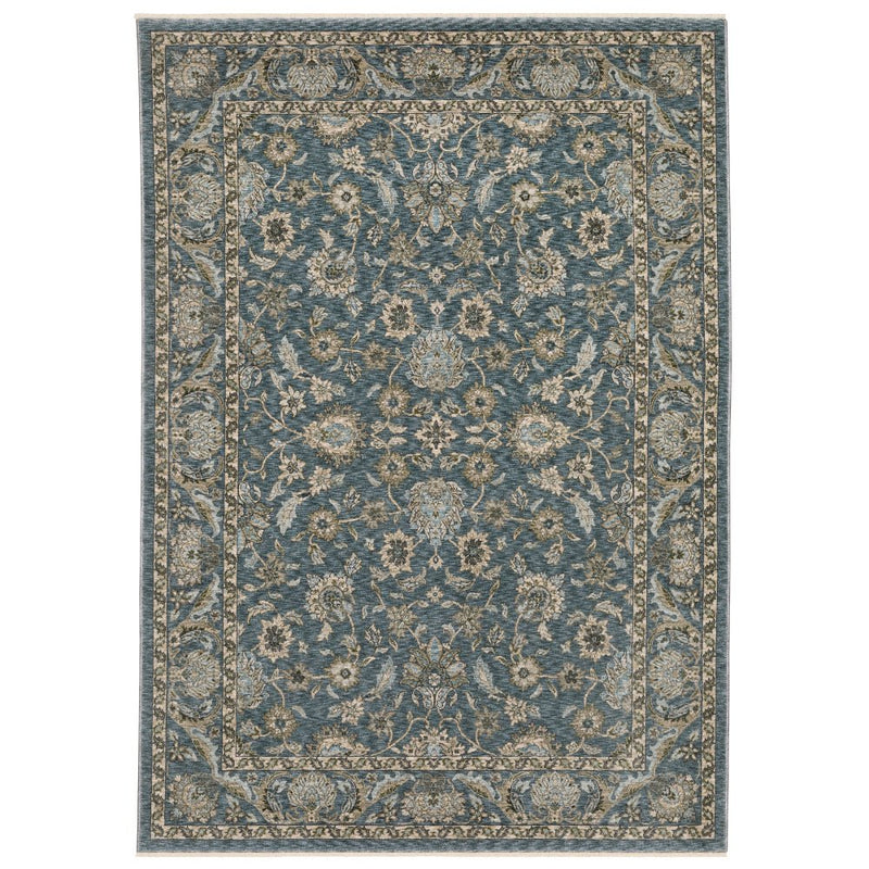 ORIENTAL WEAVERS Aberdeen 070H1 Blue And Beige Persian Polyester Indoor Area Rectangle Floral Rug Front View