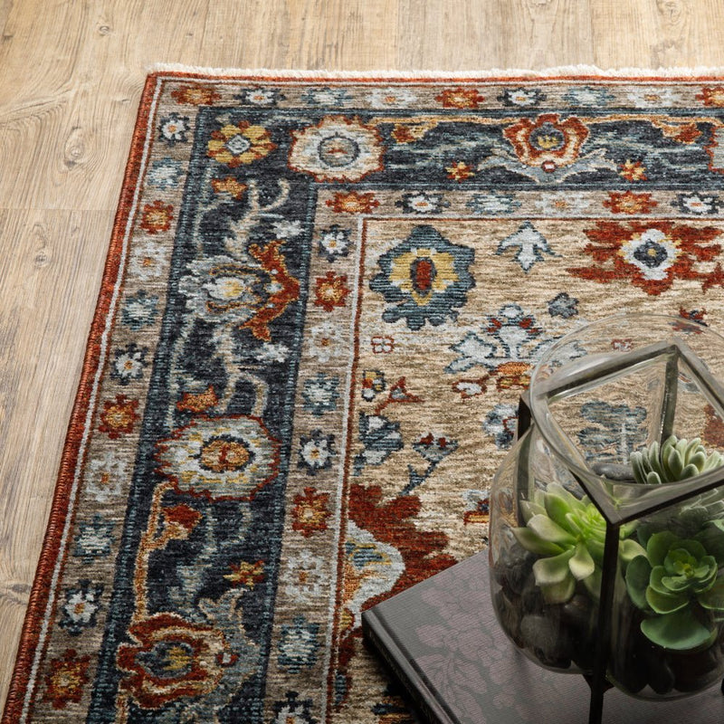 ORIENTAL WEAVERS Aberdeen 1143H Red Medallion Polyester Indoor Area Rectangle Rug (HBG17329)-HBG