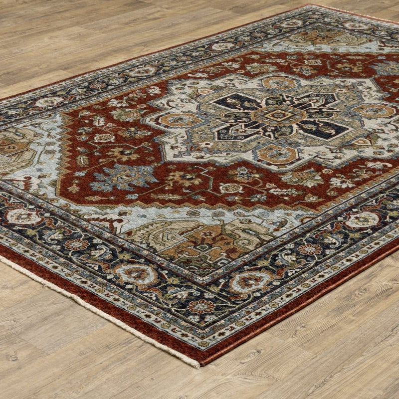 ORIENTAL WEAVERS Aberdeen 1144R Red Traditional Medallion Polyester Indoor Area Rectangle Rug (HBG72513)-HBG