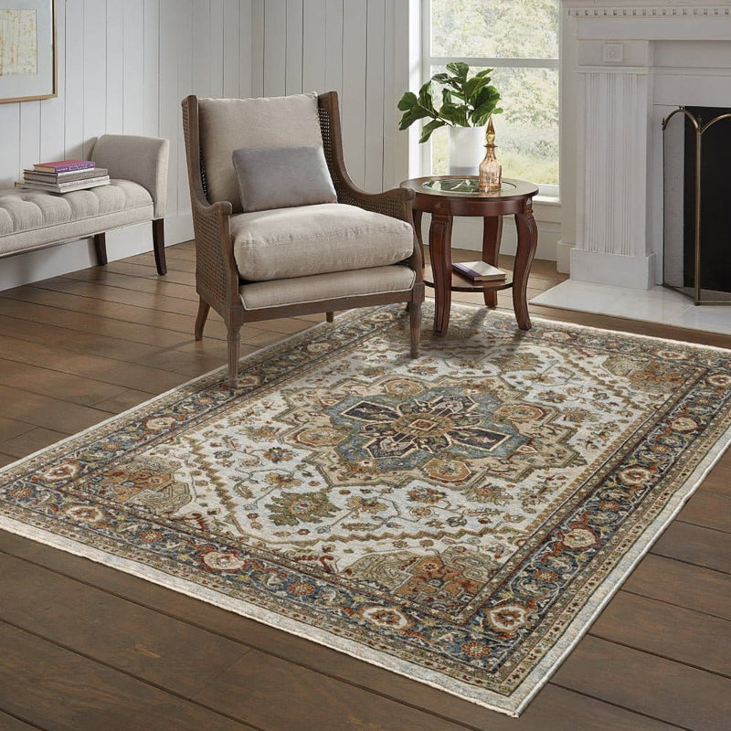 ORIENTAL WEAVERS Aberdeen 1144W Beige Traditional Persian Polyester Indoor Area Rectangle Rug (HBG48573)-HBG