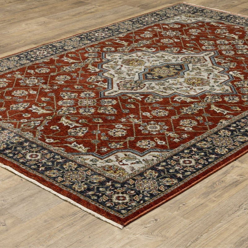 ORIENTAL WEAVERS Aberdeen 4151R Traditional Persian Polyester Indoor Area Rectangle Rug  In Red (HBG56093)-HBG